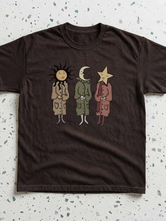 Gildan Tops - Kidcore Y2K Sun Moon Star Graphic Tee
